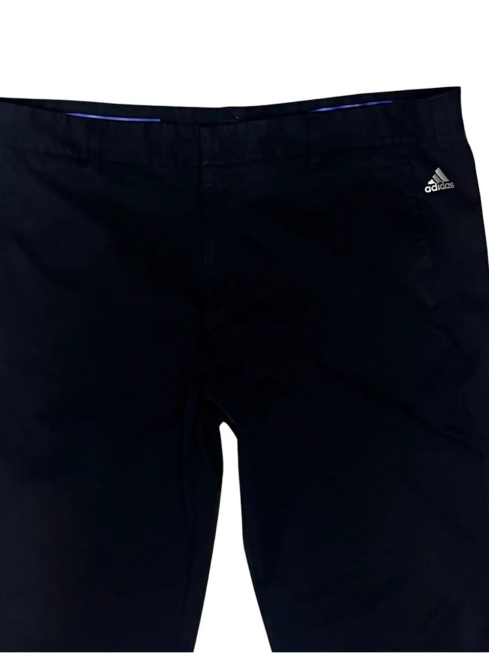 Adidas Men's 40x32 Chino Black Golf Pants Lightweight Athletic 3 Stripe